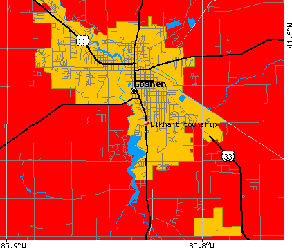 Elkhart township, IN map