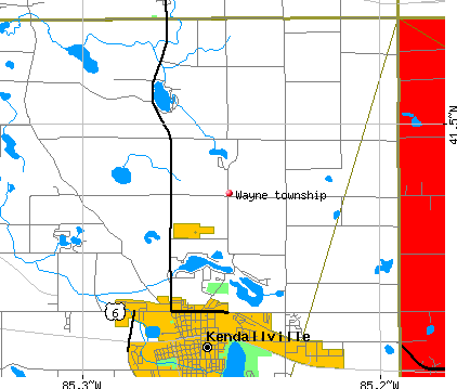 Wayne township, IN map