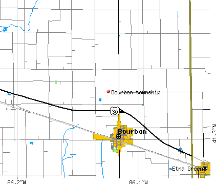 Bourbon township, IN map