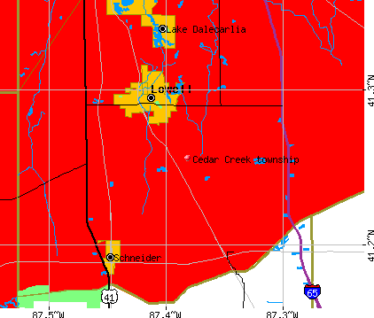 Cedar Creek township, IN map