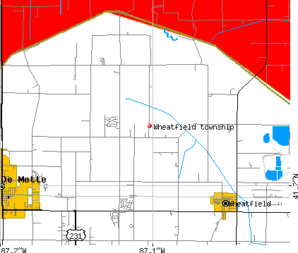 Wheatfield township, IN map