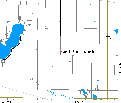 North Bend township, IN map
