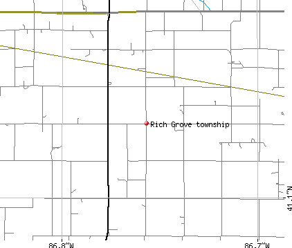 Rich Grove township, IN map