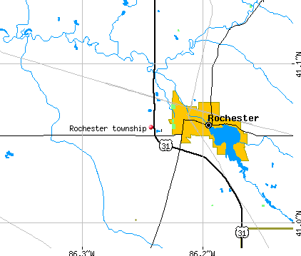Rochester township, IN map