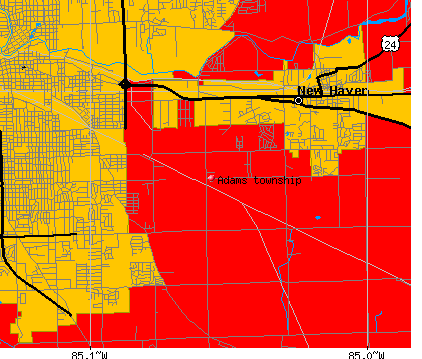 Adams township, IN map