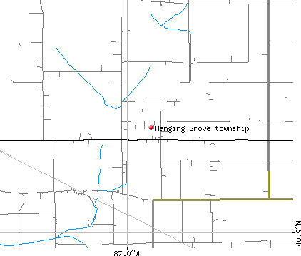 Hanging Grove township, IN map