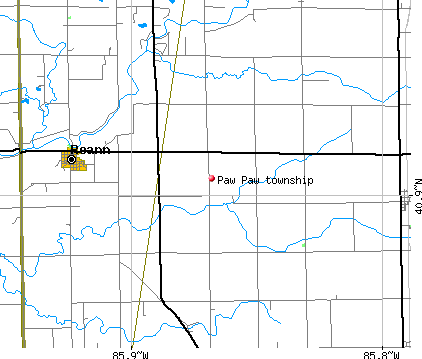 Paw Paw township, IN map