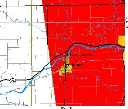 Dallas township, IN map