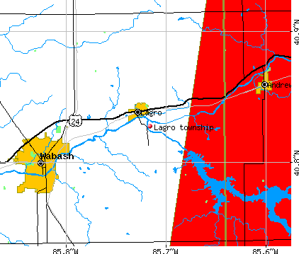 Lagro township, IN map