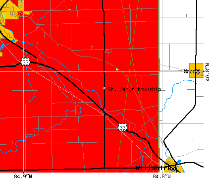 St. Marys township, IN map