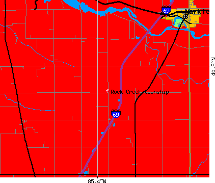 Rock Creek township, IN map