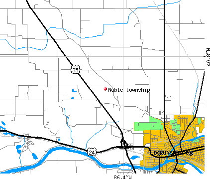 Noble township, IN map