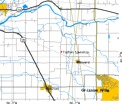 Tipton township, IN map
