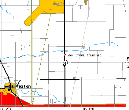 Deer Creek township, IN map