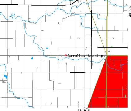 Carrollton township, IN map