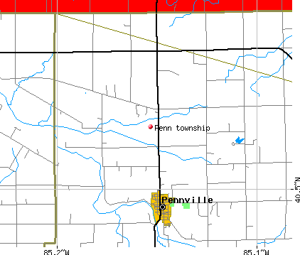 Penn township, IN map