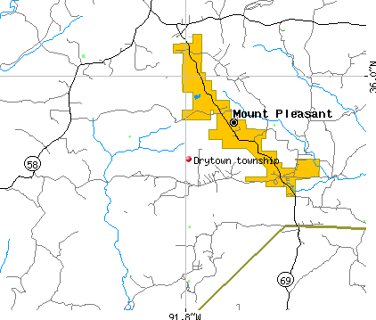 Drytown township, AR map