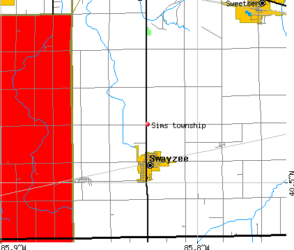Sims township, IN map