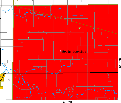 Ervin township, IN map