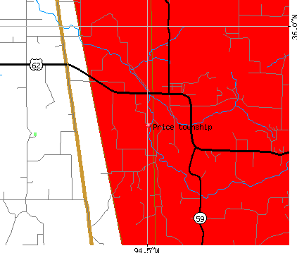 Price township, AR map