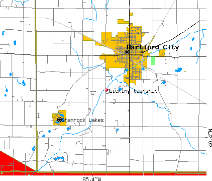 Licking township, IN map