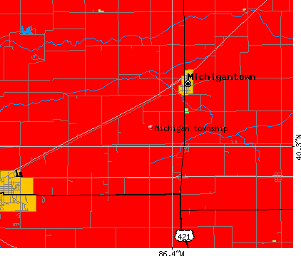 Michigan township, IN map