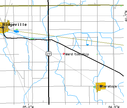 Ward township, IN map