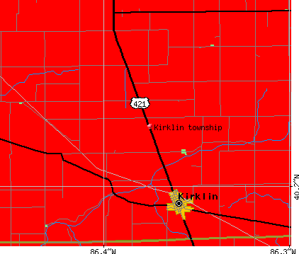 Kirklin township, IN map