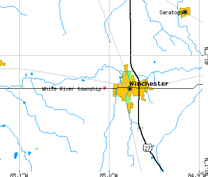 White River township, IN map