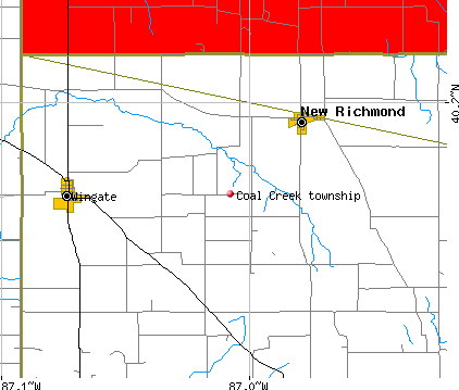 Coal Creek township, IN map