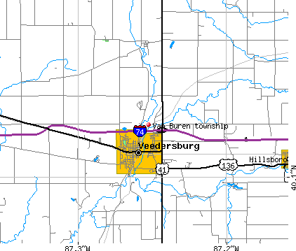 Van Buren township, IN map