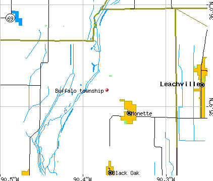 Buffalo township, AR map