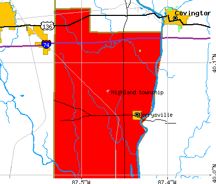 Highland township, IN map