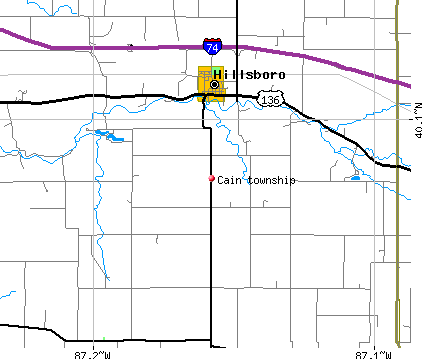 Cain township, IN map