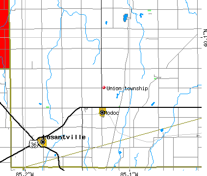 union county indiana township map