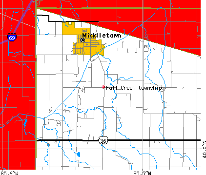 Fall Creek township, IN map