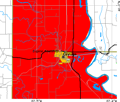Eugene township, IN map