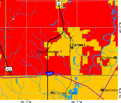 Clay township, IN map