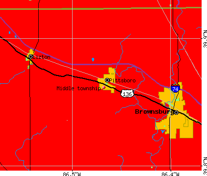 Middle township, IN map