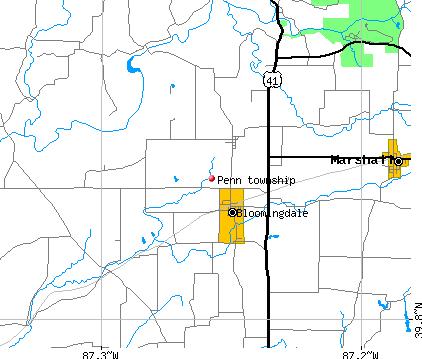 Penn township, IN map
