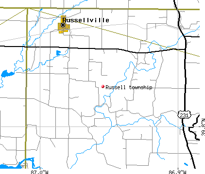 Russell township, IN map