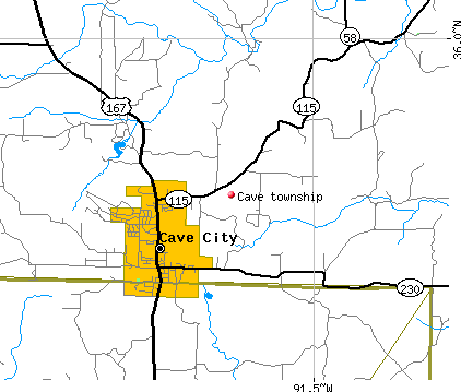 Cave township, AR map