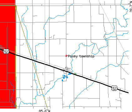 Posey township, IN map