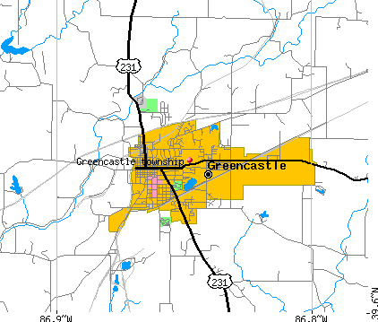 Greencastle township, IN map