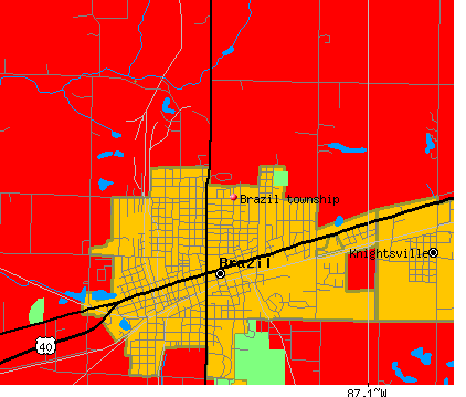 Brazil township, IN map
