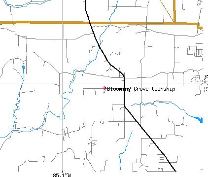 Blooming Grove township, IN map