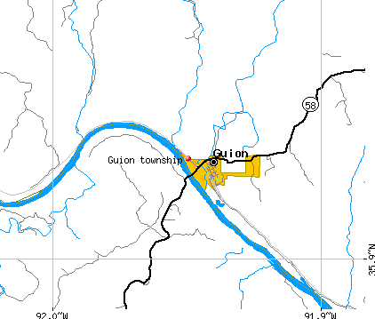 Guion township, AR map