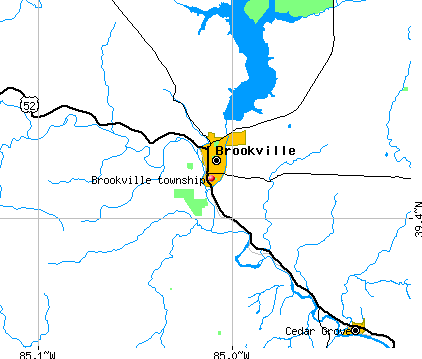 Brookville township, IN map