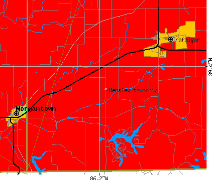 Hensley township, IN map
