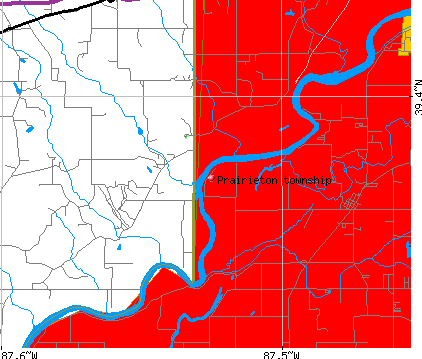 Prairieton township, IN map